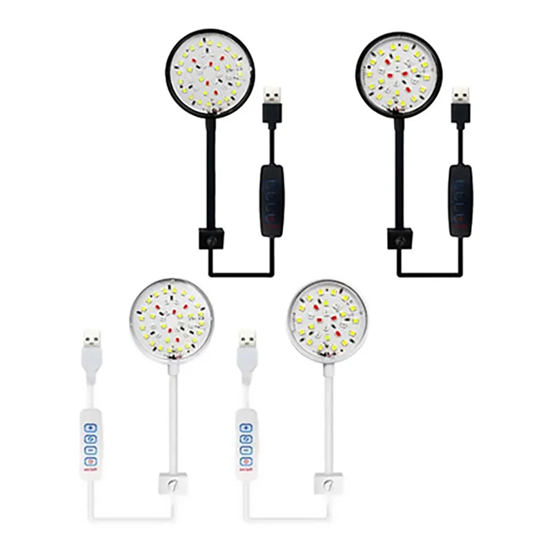 USB LED Aquarium Clip Lamp (5V, 5W/7W, Flexible Neck, Fish Tank Light)