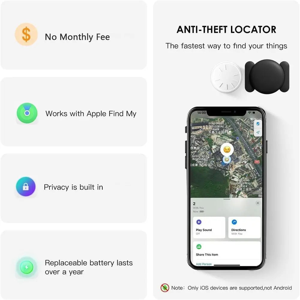 GPS Vehicle Tracker for Apple Find My - No Subscription Hidden Car Locator