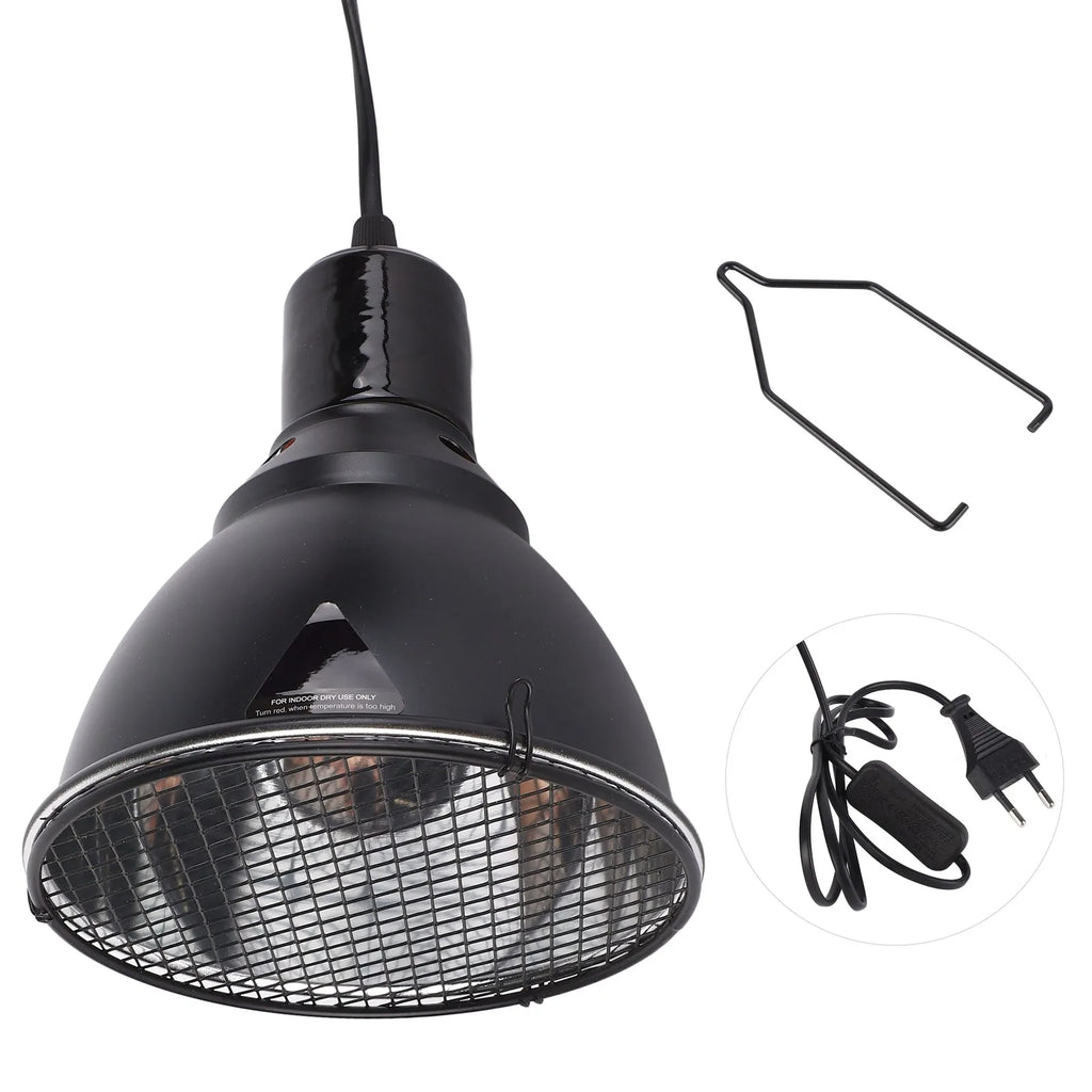 5.5in Ceramic Dome Heat Lamp Fixture — Uniform Heating for Reptiles & Amphibians