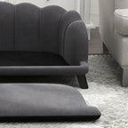 Pearl Design Pet Sofa with Solid Wood Legs, Charcoal Gray
