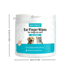 Fingertip Ear Cleaning Wipes for Cats & Dogs — 50-Count, Mite Removal