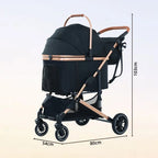 2025 Lightweight Foldable Pet Stroller for Dogs & Cats — Portable Outdoor Travel Carrier