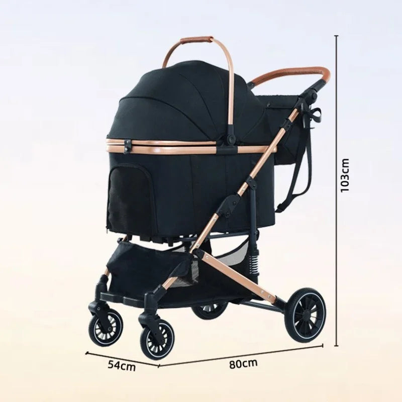 2025 Lightweight Foldable Pet Stroller for Dogs & Cats — Portable Outdoor Travel Carrier