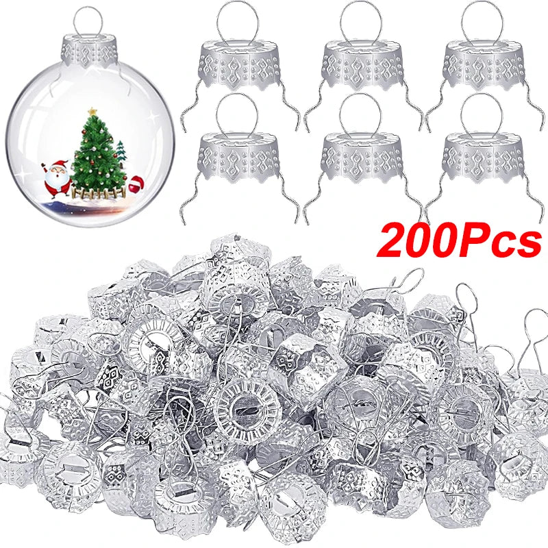 Round Christmas Ornament Caps & Hanger Strings (50-200 Pack)