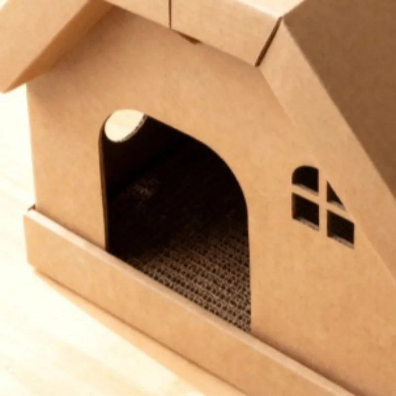 Foldable Corrugated Cardboard Cat House Bed