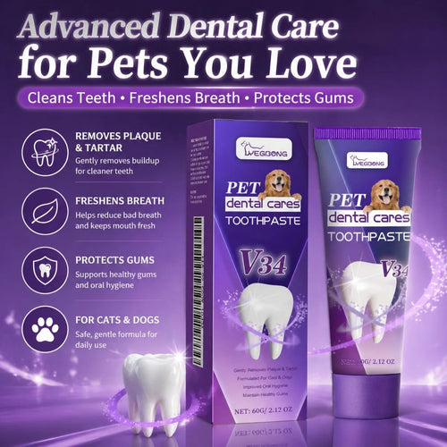 V34 Pet Toothpaste — Plaque, Tartar & Fresh Breath Formula, 60g