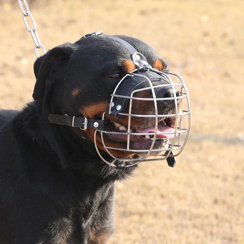 Metal Basket Dog Muzzle (Anti-Bite, Breathable, Easy Clean)