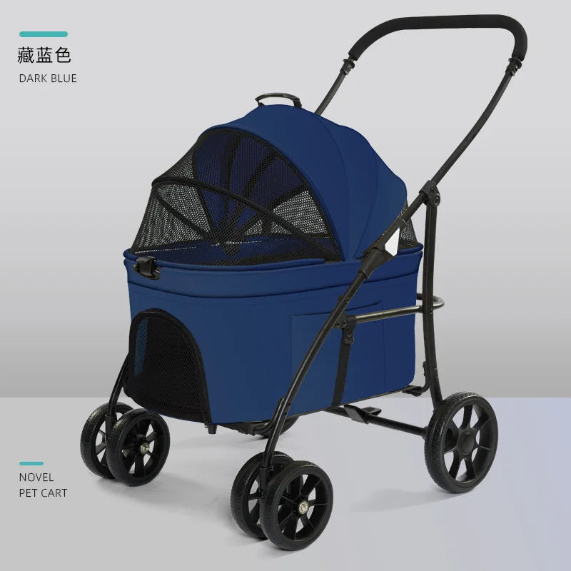 Foldable Detachable Lightweight Portable Pet Stroller Carrier for Small & Medium Dogs & Cats