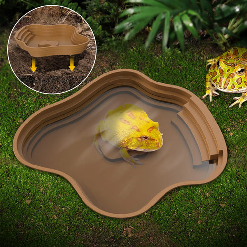 Multi-Use Turtle & Frog Bathing Basin — Food, Water & Soaking Bowl for Reptiles