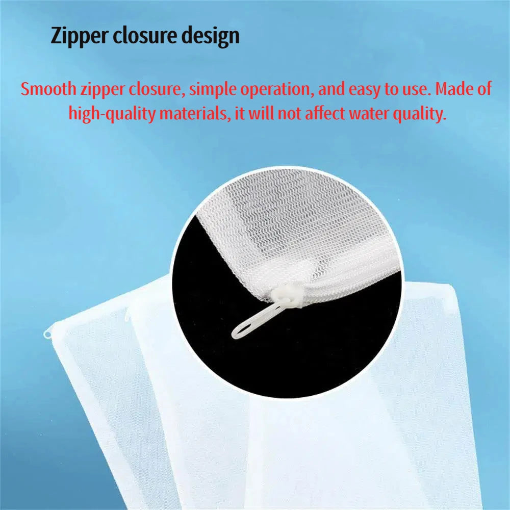 Aquarium Filter Net Bags (5-Pack, 100 Mesh Nylon, Bio Media)