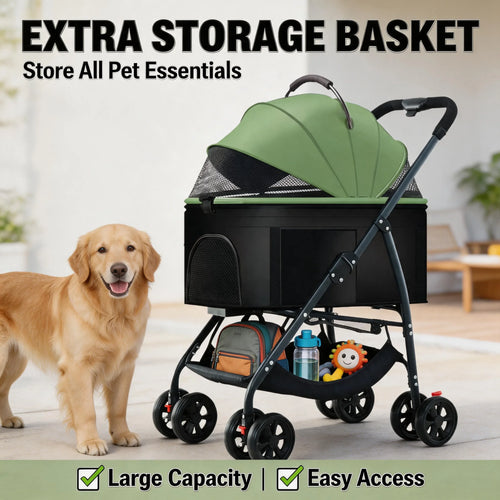 Dog Carrier Backpack 3-in-1 Pet Stroller Wagon Removable Carrier Cat Stroller for Medium Dogs Up to 55lbs Daily Travel Use