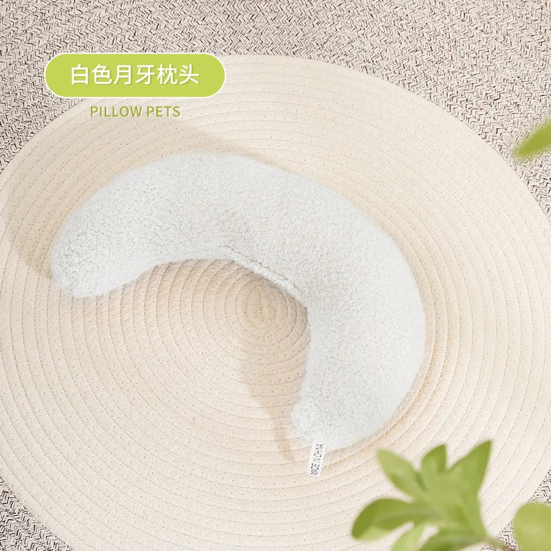 U-Shaped Plush Pet Pillow — Cervical Support Sleep Cushion for Cats & Dogs