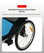 2-in-1 Pet Bicycle Trailer & Dog Stroller with Detachable Design — Portable Foldable Outdoor Cart