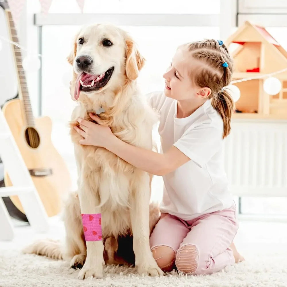 Self-Adhesive Pet Wound Wrap — Breathable Elastic Bandage, No Clips Needed