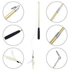3-Section Telescopic Cat Wand — Extendable Interactive Fishing Pole Toy