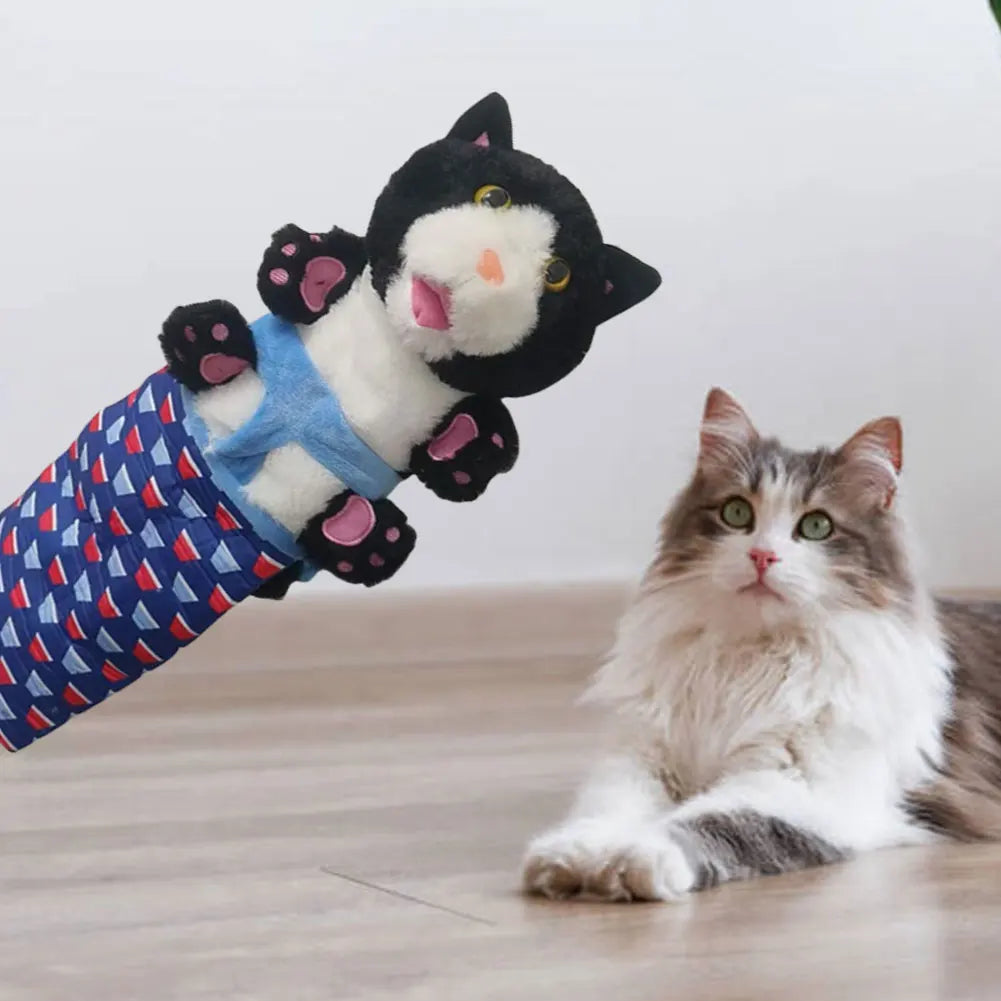 Cat & Dog Wrestling Hand Puppet Glove — Padded Interactive Play Toy