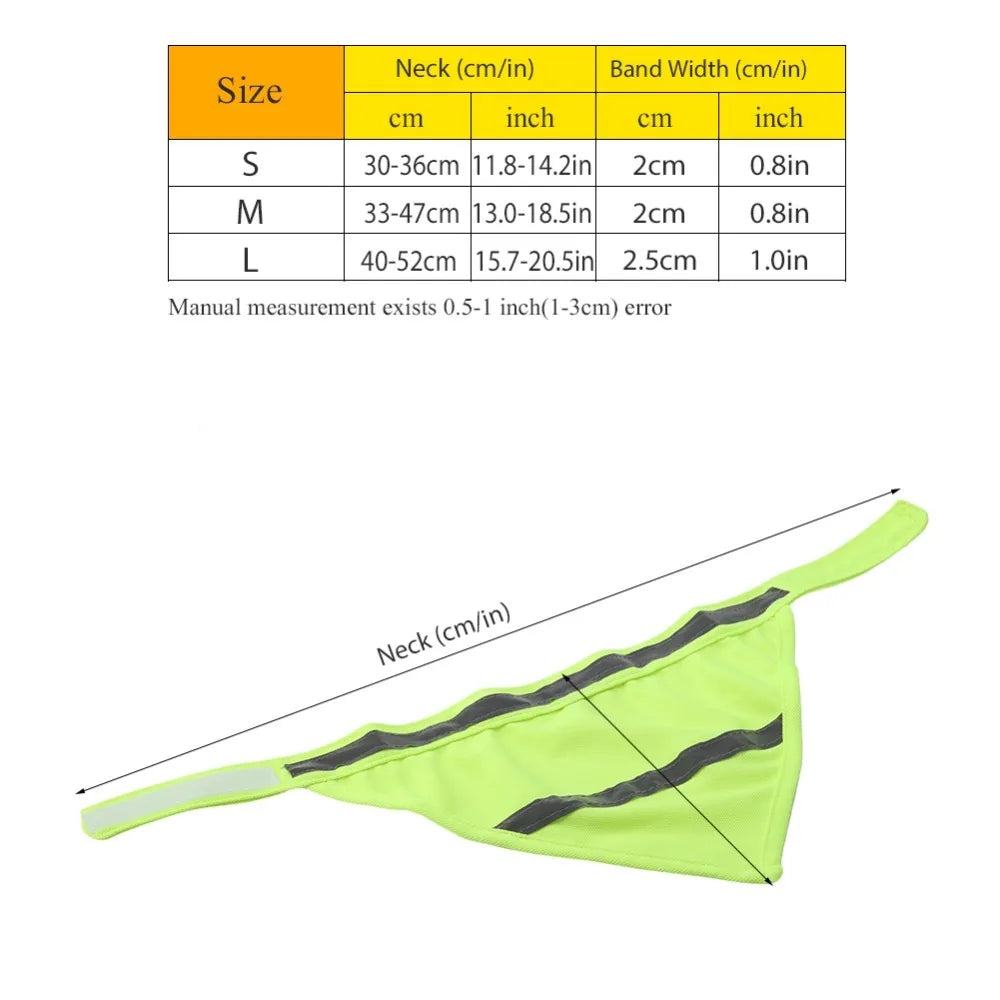 Reflective Dog Bandana Scarf (Washable, Luminous, Adjustable)