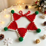 Christmas Knit Saliva Towel with Bell (Pet Bib Scarf)