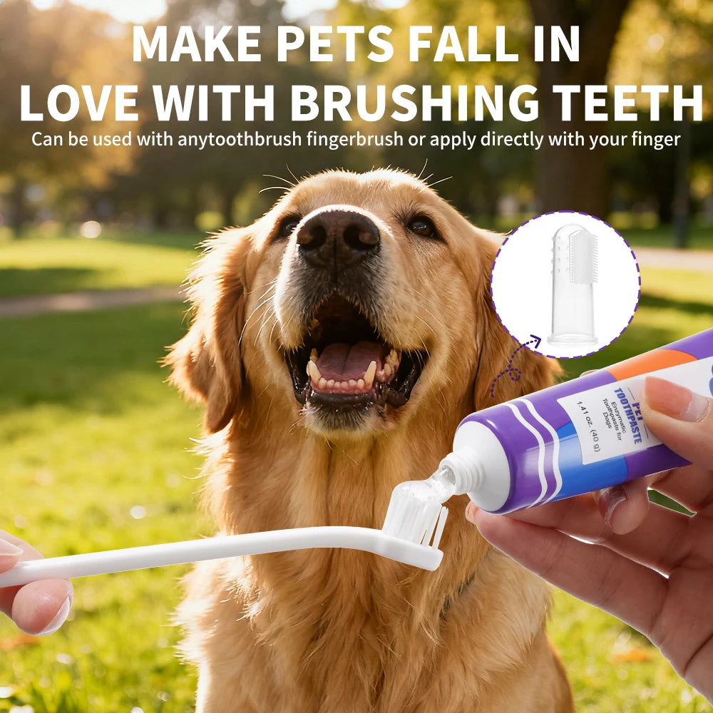 Enzymatic Pet Dental Kit — Blueberry Toothpaste, Brush & Finger Brush