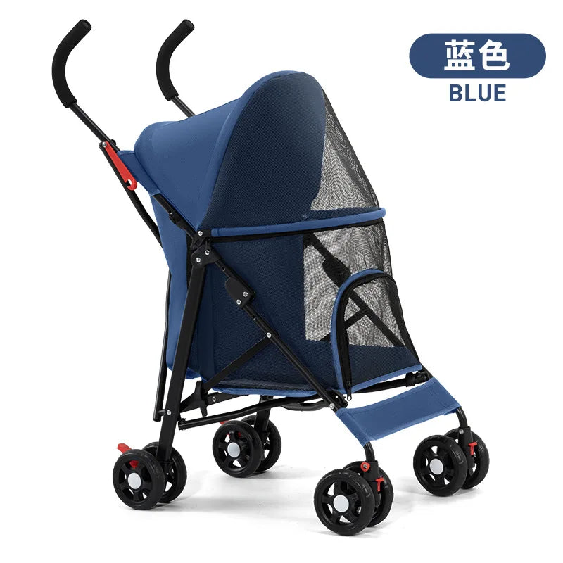 Cool Mesh All-Road Pet Stroller with Removable Liner & Safety Tether