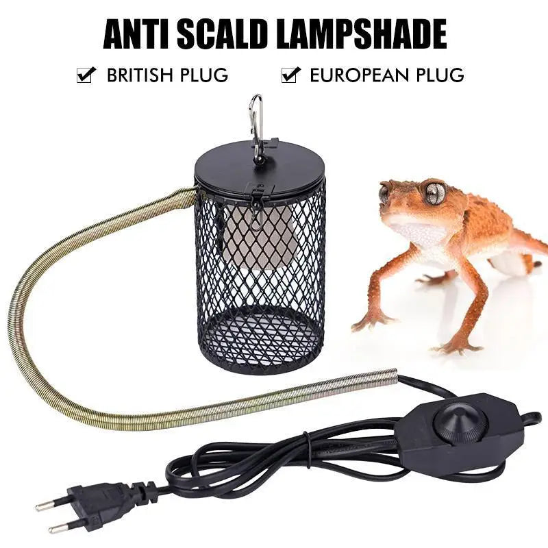 Reptile Heat Lamp Guard — Anti-Scalding Ceramic Lampshade Set, 220V