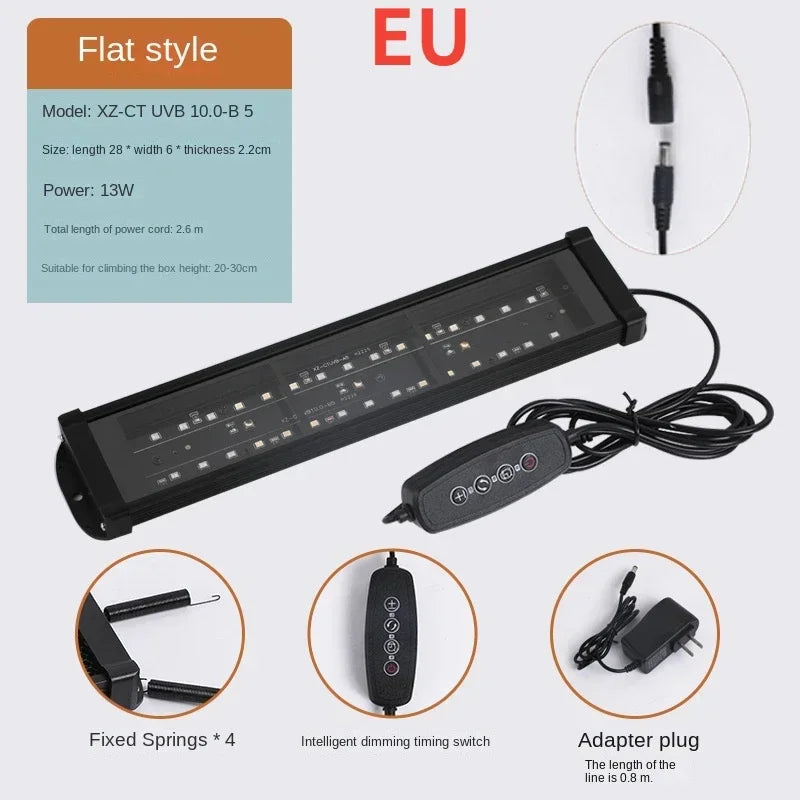 UVA+UVB Full Spectrum LED Reptile Light — 10.0/20.0 Sunbathing Lamp