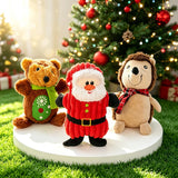 Christmas Santa Plush Squeaky Dog Toy (Chew Rope Toy)