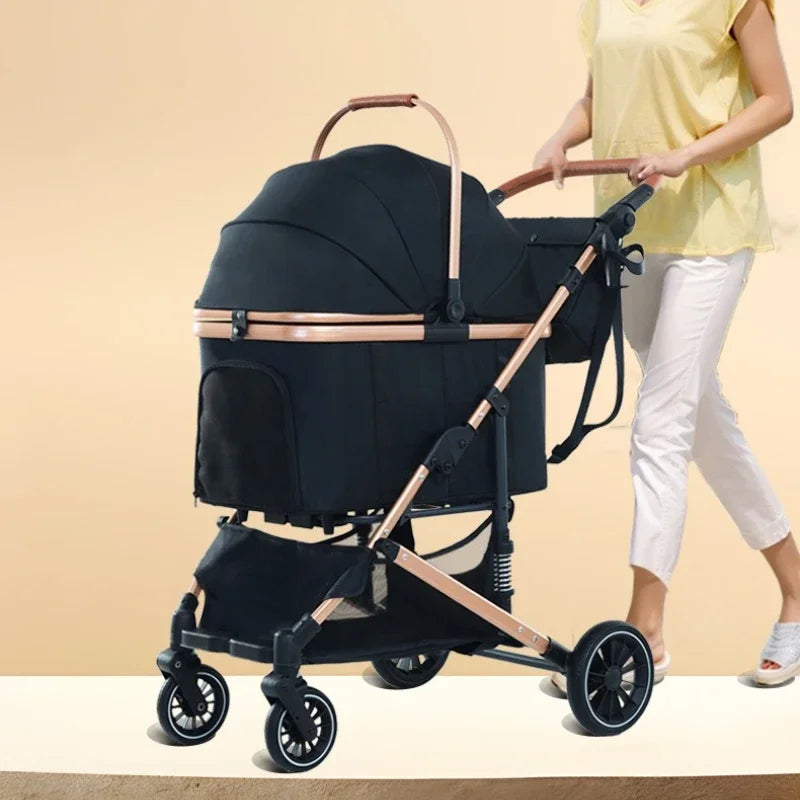 2025 Lightweight Foldable Pet Stroller for Dogs & Cats — Portable Outdoor Travel Carrier
