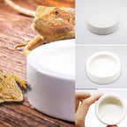 Anti-Escape Ceramic Feeder Dish — Worm-Proof Bowl for Geckos & Small Reptiles