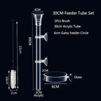 Acrylic Aquarium Shrimp Feeding Dish & Tube (Transparent, Snail & Shrimp)