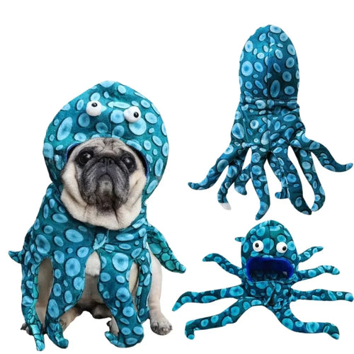 Octopus Costume Hoodie for Small Dogs & Cats (Cold Weather Coat)