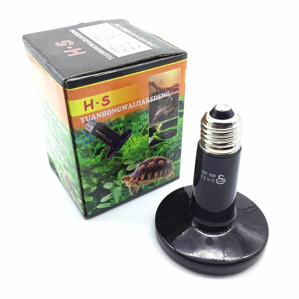 Ceramic Infrared Heat Lamp for Reptiles — No-Light Heating Bulb, E27, 25W-200W