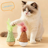 Feather Tumbler Wobbler Cat Toy — Self-Righting Solo Play Teaser