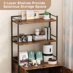 Cat Litter Box Enclosure with 2-Tier Storage Shelves