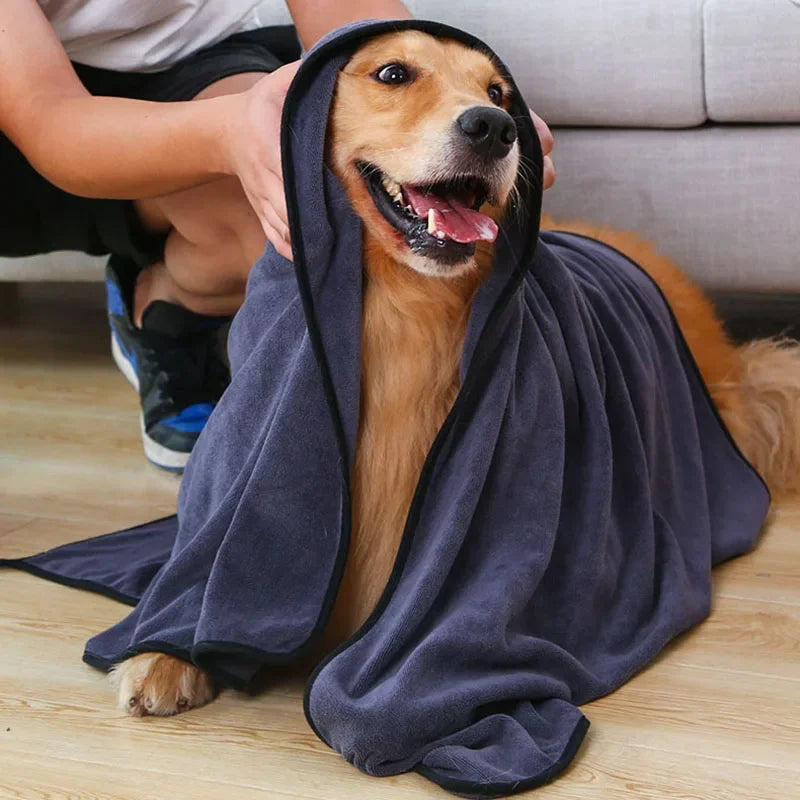 Microfiber Quick-Dry Pet Towel — Ultra-Absorbent Drying Towel for Dogs & Cats