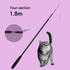 1.8m Telescopic Cat Teaser Wand — 4-Section Retractable Fishing Rod