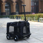 Soft-Side Wheeled Rolling Pet Travel Carrier with Telescopic Handle — Up to 50 lbs for Camping & Vet Visits