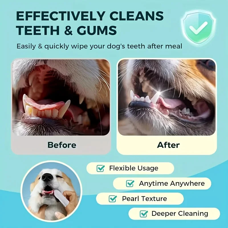 Fingertip Ear Cleaning Wipes for Cats & Dogs — 50-Count, Mite Removal