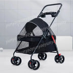 Lightweight Foldable Pet Cart Trolley for Small Cats & Dogs — Compact Portable Carrier