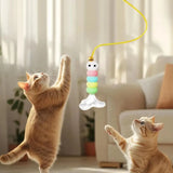 Electric Door-Hanging Swing Cat Toy — Automatic Elastic Rope Feather & Bell Teaser