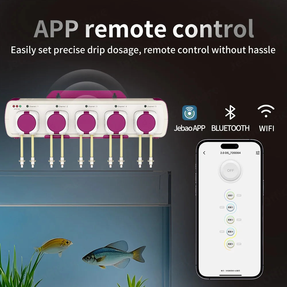 Jebao Smart WiFi Auto Dosing Pump (App Control, Aquarium Dosing System)