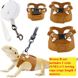 Bearded Dragon Harness & Leash Set — Adjustable Soft Leather Vest