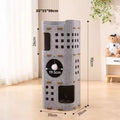 Multi-Layer Cylindrical Cat Castle with Play Holes