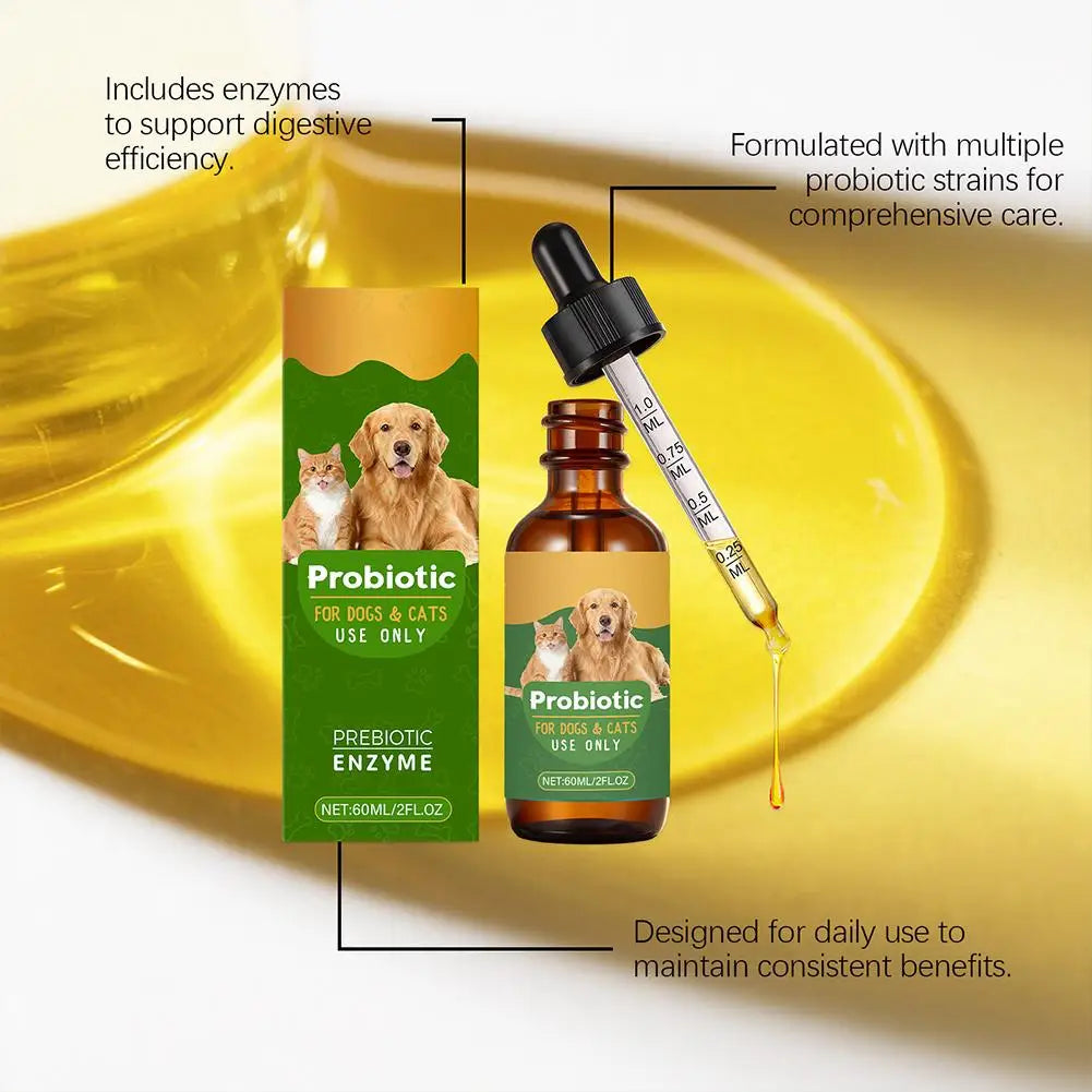 Liquid Probiotic Drops for Dogs & Cats — Digestive & Immune Support, 60ml