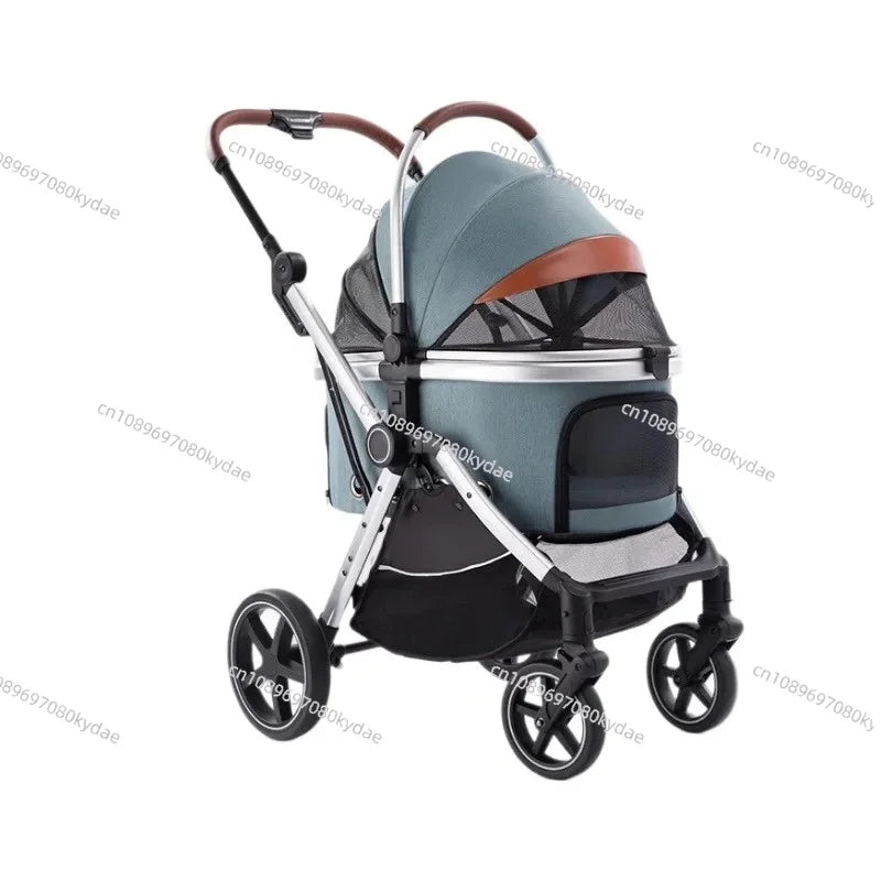 Luxury 4-Wheel Detachable Dog Show Pet Stroller for Cats & Dogs — Separation Trolley