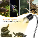 Clamp-On Reptile UVA/UVB Heat Lamp — Adjustable Basking Light for Lizards & Turtles