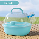 Portable Hamster Travel Carrier — Breathable PP Cage with Water Bottle