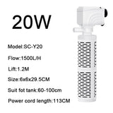 3-in-1 Silent Submersible Aquarium Pump (220V, Wave Maker)