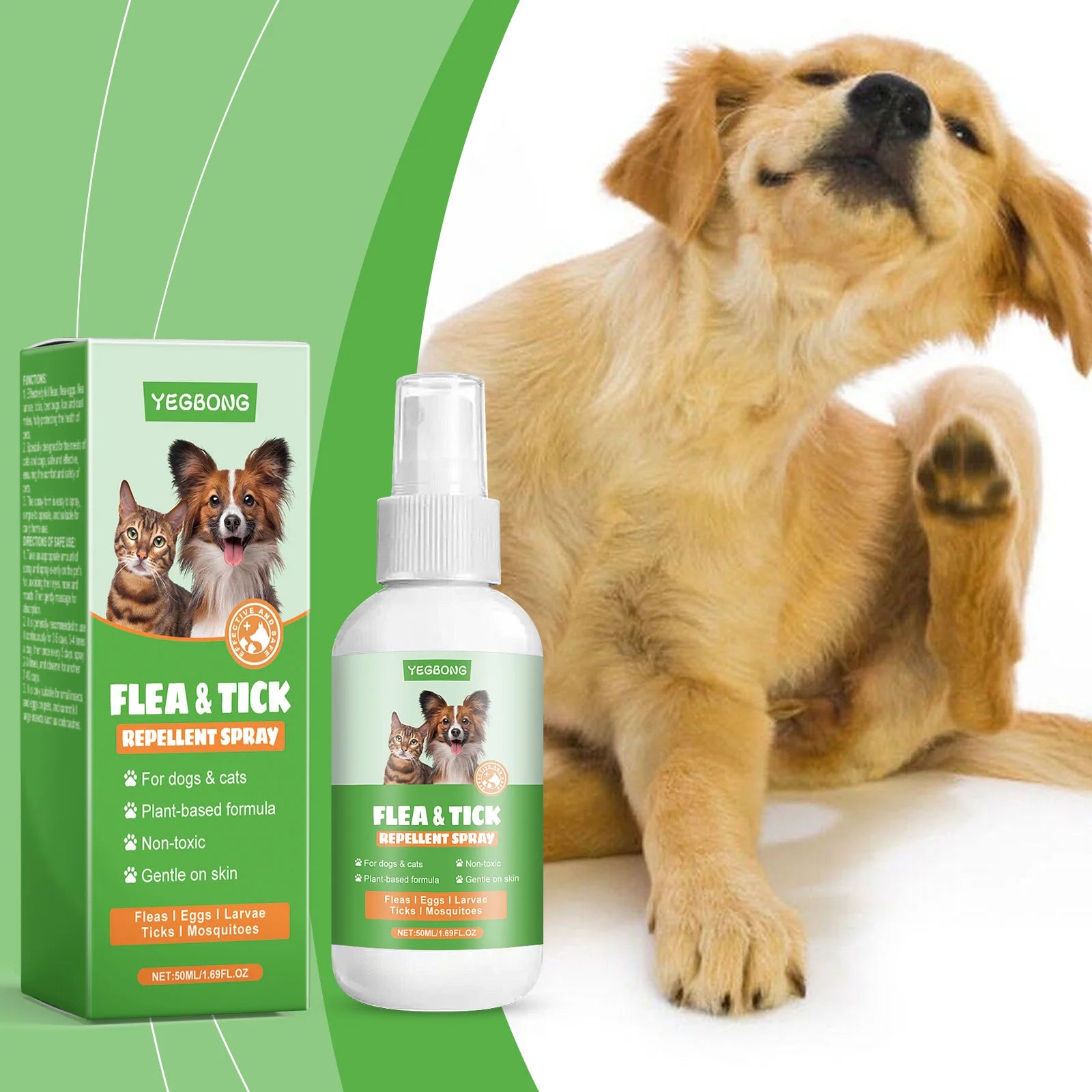 Fast-Acting Flea & Tick Repellent Spray — Relieves Itching, 50ml