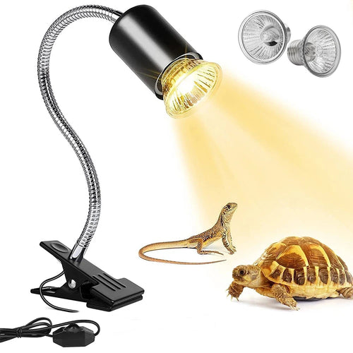 Rotatable 50W UVA/UVB Basking Spot Lamp — Dimmable Sunlight Simulation for Turtles & Lizards